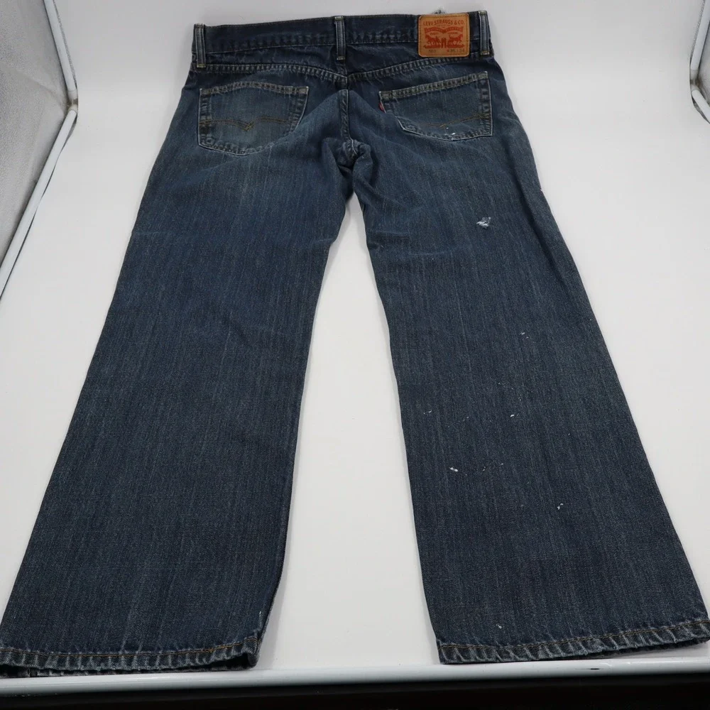 Levis 559 Relaxed Straight Jeans Mens 36x34 Blue Distressed‎ Paint Splatter